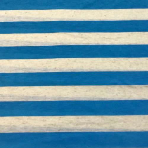 Blue and Oatmeal Stripe Eternity Scarf