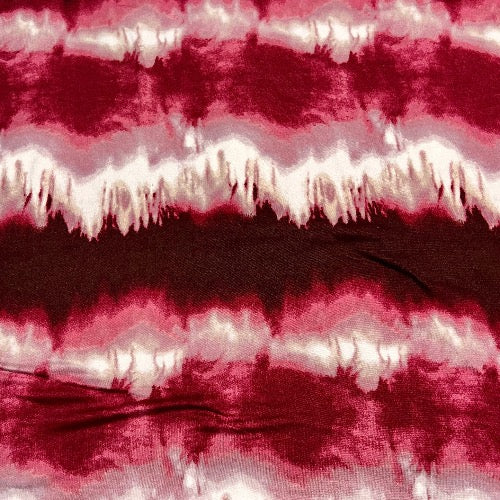 Burgundy Mauve Tie Dye Stripe Head Hugger