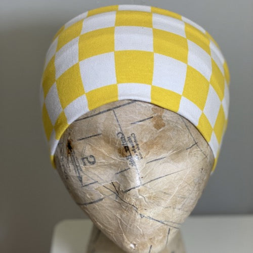 Checkered in Yellow Head Hugger