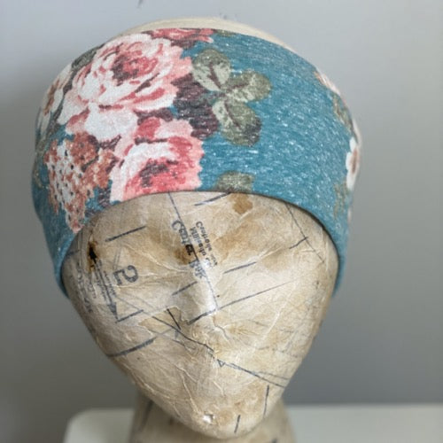 Heather Aqua Floral Head Hugger