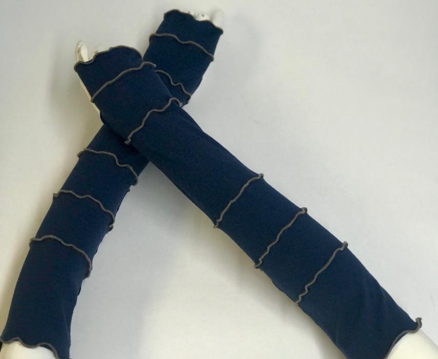 Navy with Brown Arm Warmers