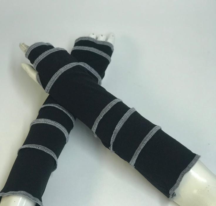 Black with Light Grey Arm Warmers