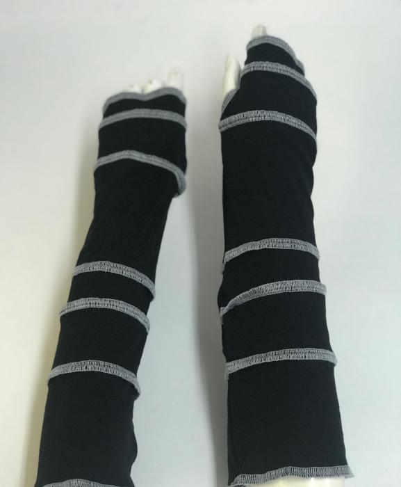 Black with Light Grey Arm Warmers