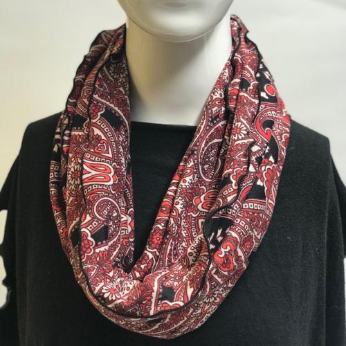 Red Paisley Eternity Scarf